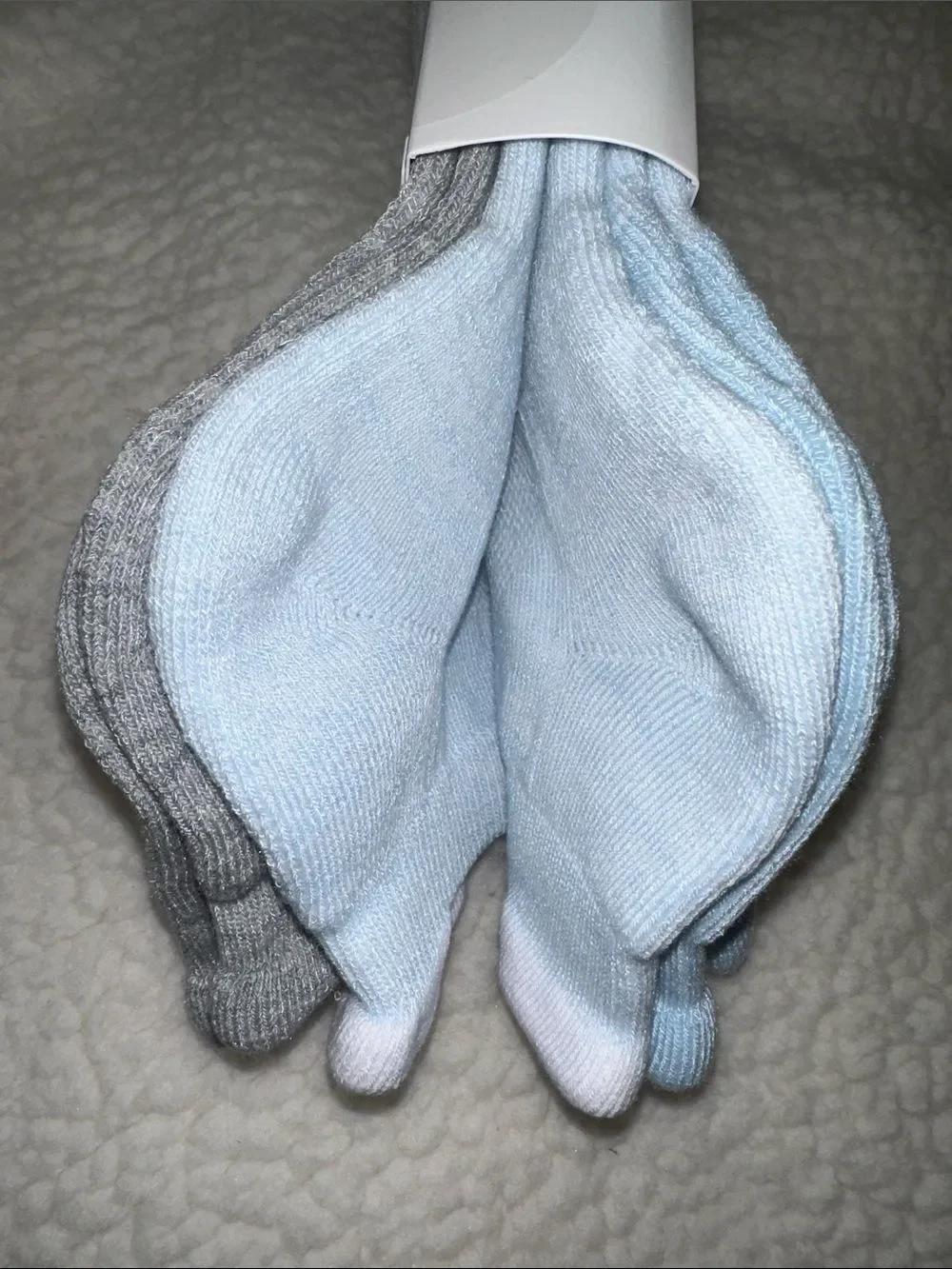 Zella OS Shades of Blue Ankle Tab Sport Cotton Blend 3 pack Socks